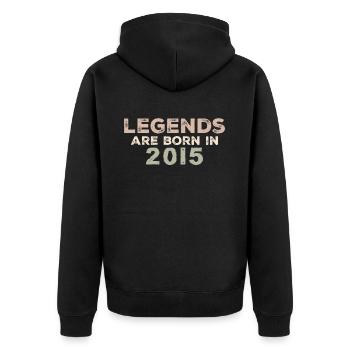 Legenden 2015 Jahrgang Retro Geburtstag Original - Unisex Premium Bio Zip Hoodie - Schwarz - Hinten - Nico (187cm)