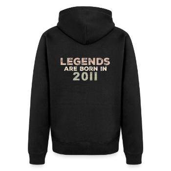 Légendes 2011 Vintage rétro anniversaire Original - Veste à capuche bio Premium Unisexe - noir - Dos - Nico (187cm)