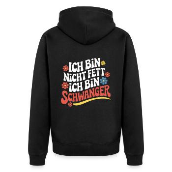 Pregnancy Announce Baby Birth Pregnant - Unisex Premium Organic Zip Hoodie - black - Back - Nico (187cm)