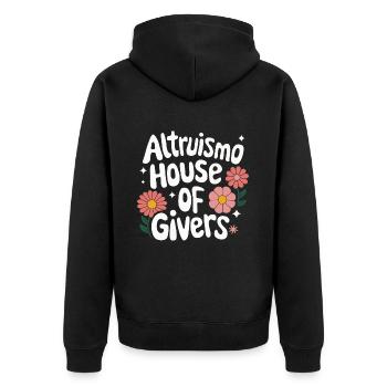 Altruismo Selfless Giving Giving School Spirit - Unisex Premium Organic Zip Hoodie - black - Back - Nico (187cm)