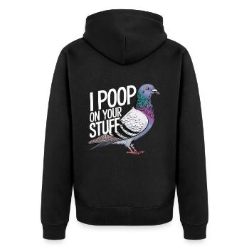 Pigeon Pigeons Animal Oiseau - Veste à capuche bio Premium Unisexe - noir - Dos - Nico (187cm)