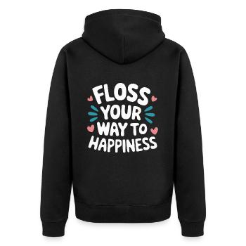 Zahnarzt Zahnarzthelferin Zähne - Unisex Premium Bio Zip Hoodie - Schwarz - Hinten - Nico (187cm)