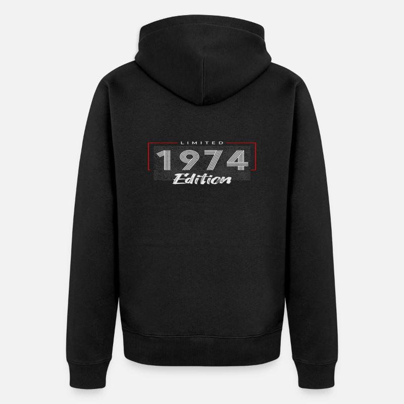 50e anniversaire 1974 édition limitée - Veste à capuche bio Premium Unisexe - noir