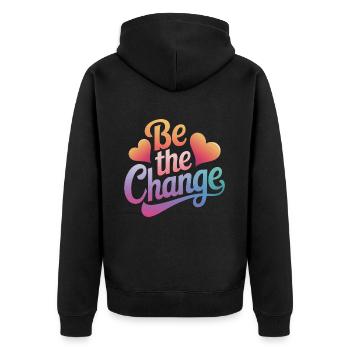 Altruisme Don désintéressé Donner d’école - Veste à capuche bio Premium Unisexe - noir - Dos - Nico (187cm)