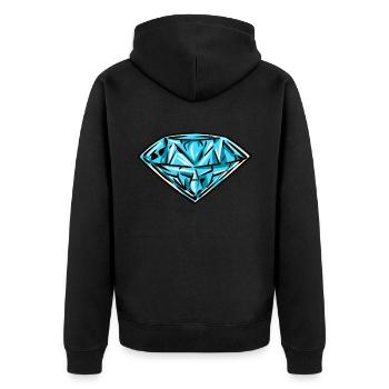 Diamant - Unisex Premium Bio Zip Hoodie - Schwarz - Hinten - Nico (187cm)