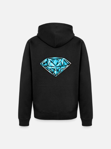 Diamond - Unisex Premium Organic Zip Hoodie - black