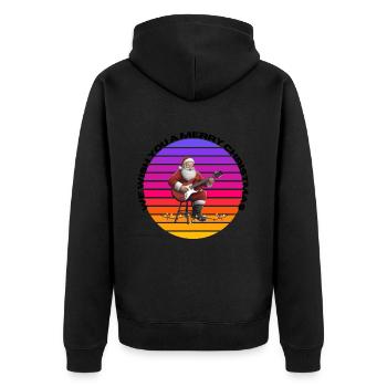 We wish you a Merry Christmas - Unisex Premium Bio Zip Hoodie - Schwarz - Hinten - Nico (187cm)