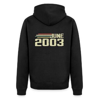 Juni 2003 Jahrestag Juni 2003 Juni 2003 Geburtstag - Unisex Premium Bio Zip Hoodie - Schwarz - Hinten - Nico (187cm)