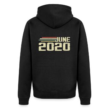 Juni 2020 Jahrestag Juni 2020 Juni 2020 Geburtstag - Unisex Premium Bio Zip Hoodie - Schwarz - Hinten - Nico (187cm)