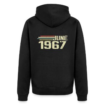 June 1967 Anniversary June 1967 June 1967 Birthday - Unisex Premium Organic Zip Hoodie - black - Back - Nico (187cm)