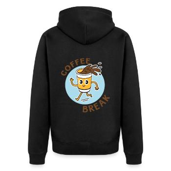 coffee break - Veste à capuche bio Premium Unisexe - noir - Dos - Nico (187cm)