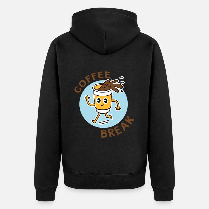 coffee break - Veste à capuche bio Premium Unisexe - noir