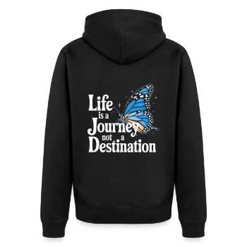 Schmetterling Monarchfalter Bunt Schmetterlinge - Unisex Premium Bio Zip Hoodie - Schwarz - Hinten - Nico (187cm)
