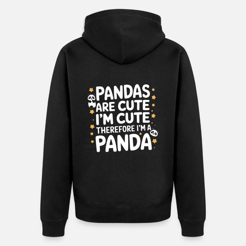 Panda Ours Panda Animal Pandas - Veste à capuche bio Premium Unisexe - noir