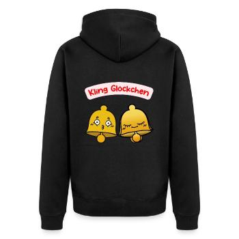 Glöckchen Glocken - Unisex Premium Bio Zip Hoodie - Schwarz - Hinten - Nico (187cm)