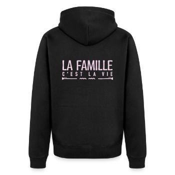 La famille c'est la vie. cadeau familiale. - Veste à capuche bio Premium Unisexe - noir - Dos - Nico (187cm)