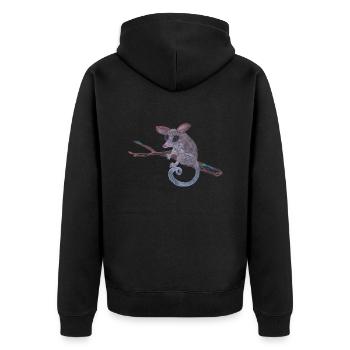 The Shy Jackfruit - Unisex Premium Organic Zip Hoodie - black - Back - Nico (187cm)