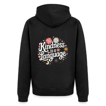 Altruisme Don désintéressé Donner d’école - Veste à capuche bio Premium Unisexe - noir - Dos - Nico (187cm)