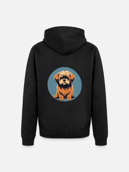 Lhasa apso Hundeporträt Bild - Unisex Premium Bio Zip Hoodie - Schwarz