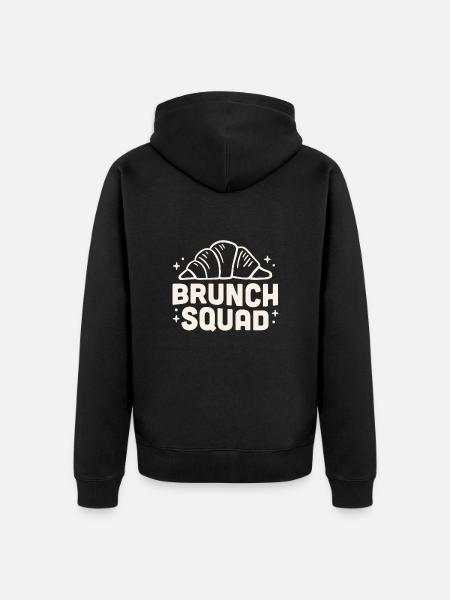 Brunch squad croissants - Unisex Premium Organic Zip Hoodie - black