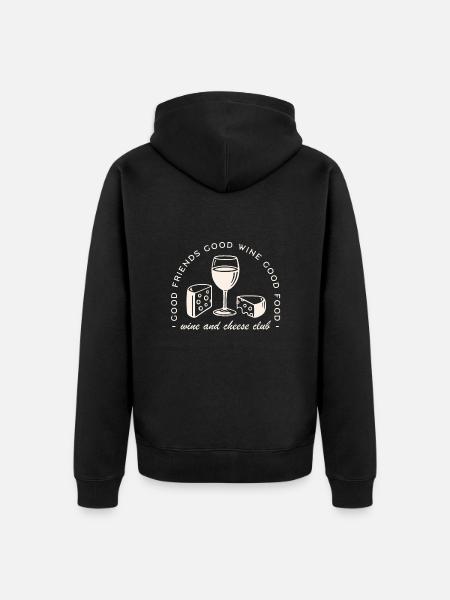 Wine and cheese party night - Unisex Premium Organic Zip Hoodie - black
