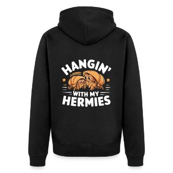 Krabbe Einsiedlerkrebs Krabben Krebs - Unisex Premium Bio Zip Hoodie - Schwarz - Hinten - Nico (187cm)