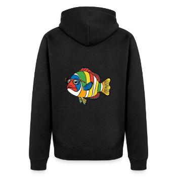 Fish Colorful Nemo Glasses Swimming - Unisex Premium Organic Zip Hoodie - black - Back - Nico (187cm)