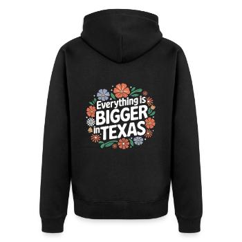 Texas State Texans Texas - Unisex Premium Organic Zip Hoodie - black - Back - Nico (187cm)