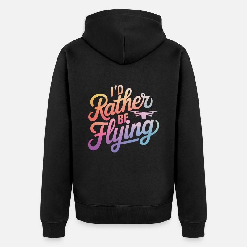 Drones Pilote Quadricoptère Drone - Veste à capuche bio Premium Unisexe - noir