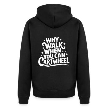 Turnen Turner Gymnastik - Unisex Premium Bio Zip Hoodie - Schwarz - Hinten - Nico (187cm)