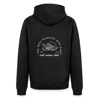 Maman run club coureuse running marathonienne - Veste à capuche bio Premium Unisexe - noir - Dos - Nico (187cm)