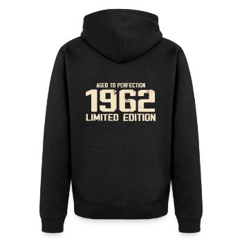 1962 Edition limitée 1962 Anniversaire 1962 Rétro - Veste à capuche bio Premium Unisexe - noir - Dos - Nico (187cm)