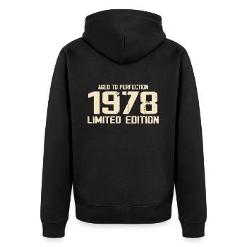 1978 Edition limitée 1978 Anniversaire 1978 Rétro - Veste à capuche bio Premium Unisexe - noir - Dos - Nico (187cm)