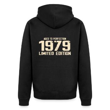1979 Edition limitée 1979 Anniversaire 1979 Rétro - Veste à capuche bio Premium Unisexe - noir - Dos - Nico (187cm)