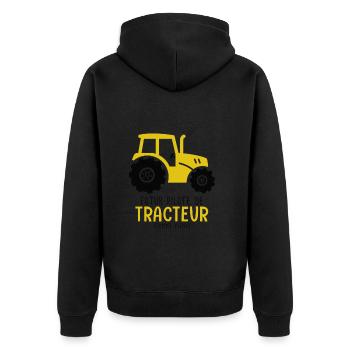 Agriculture futur pilote de tracteur comme papa - Veste à capuche bio Premium Unisexe - noir - Dos - Nico (187cm)
