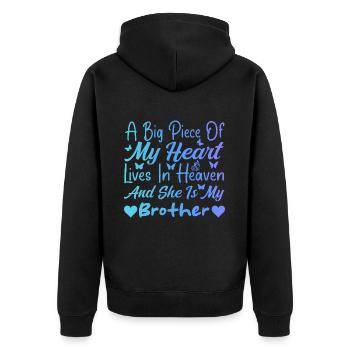 I miss My Brother In Heaven Tees For Boys Girl - Veste à capuche bio Premium Unisexe - noir - Dos - Nico (187cm)
