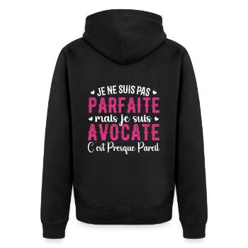 Avocate Parfaite - Cadeau Pour Les Super Avocates - Veste à capuche bio Premium Unisexe - noir - Dos - Nico (187cm)
