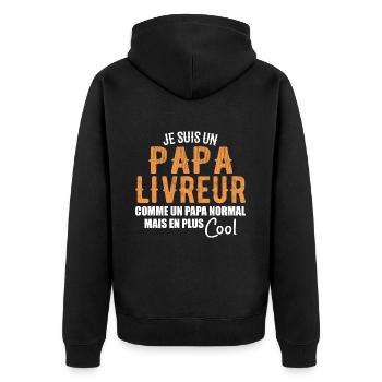 Je Suis Un Papa Livreur - Veste à capuche bio Premium Unisexe - noir - Dos - Nico (187cm)