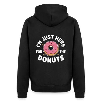 Donut Donuts Süßigkeiten Bagel - Unisex Premium Bio Zip Hoodie - Schwarz - Hinten - Nico (187cm)