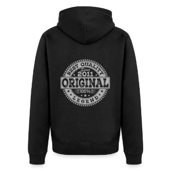 13e Anniversaire Original 2011 Vintage Cadeau - Veste à capuche bio Premium Unisexe - noir - Dos - Nico (187cm)