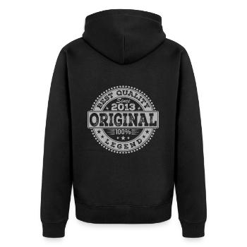 11. Geburtstag Original 2013 Vintage Geschenk - Unisex Premium Bio Zip Hoodie - Schwarz - Hinten - Nico (187cm)