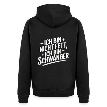 Pregnancy Announce Baby Birth Pregnant - Unisex Premium Organic Zip Hoodie - black - Back - Nico (187cm)