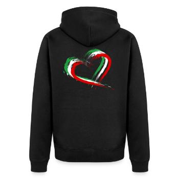 Iran flag heart colors - Unisex Premium Organic Zip Hoodie - black - Back - Nico (187cm)