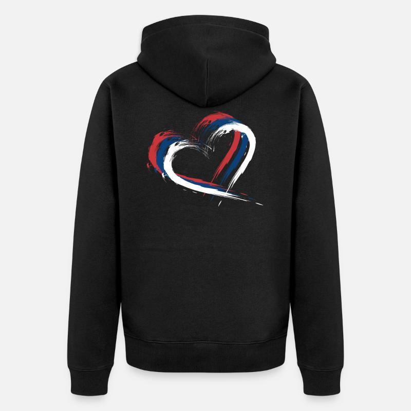 Flagge Serbien - Unisex Premium Bio Zip Hoodie - Schwarz