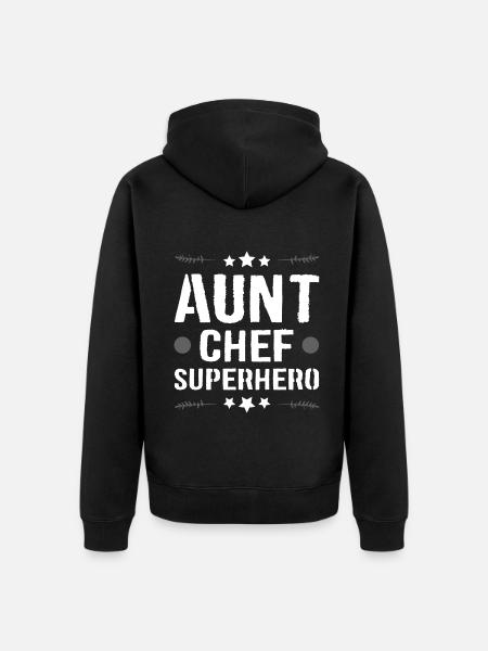 Aunt Superhero - Unisex Premium Organic Zip Hoodie - black