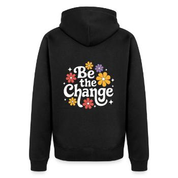 Altruismo Selbstloses Geben Gebende Schulgeist - Unisex Premium Bio Zip Hoodie - Schwarz - Hinten - Nico (187cm)