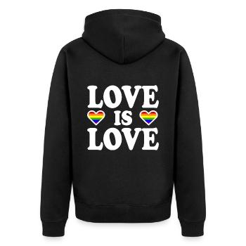 Love is love - Veste à capuche bio Premium Unisexe - noir - Dos - Nico (187cm)