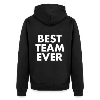 Best team ever - Unisex Premium Organic Zip Hoodie - black - Back - Nico (187cm)
