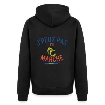 J peux pas j ai Marche Nordique - Veste à capuche bio Premium Unisexe - noir - Dos - Nico (187cm)