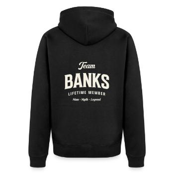 Team Banks Lifetime Member Funny Name Banks - Unisex Premium Organic Zip Hoodie - black - Back - Nico (187cm)